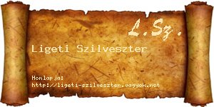 Ligeti Szilveszter névjegykártya